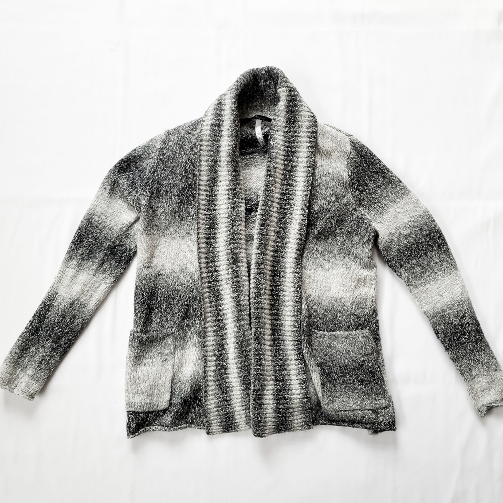 Kensie Gray Ombre Stripe Cardigan